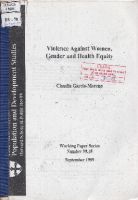 Violence Against Women, Gender and Health Equity